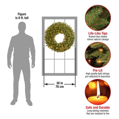 Norwood Fir 27" Pre-Lit Artificial Christmas Door Wreath with LED Lights