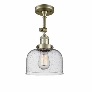 Bell - 1 Light Semi-Flush Mount In Industrial Style-14 Inches Tall and 8 Inches Wide - 1 of 1