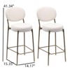 FONTOI 2PCS Round Counter Stools with Back&Footrests, Bar Stools for Living Room Kitchen Island, White, 14.17"*41.34"*15.35" - 3 of 4