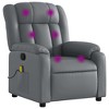 vidaXL Gray Faux Leather Massage Recliner Chair - Manual Recline, Vibration Massage, Side Pocket, Sturdy Frame For Living Room, Lounge - 2 of 4