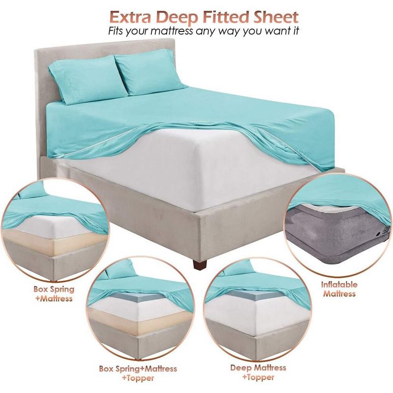Nestl Extra Deep Pocket 6 Piece Sheet Sets, Microfiber Sheets & Pillowcases, 4 of 8