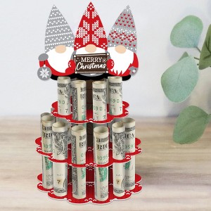 Big Dot of Happiness Christmas Gnomes - DIY Holiday Party Money Holder Gift - Cash Cake - 1 of 4