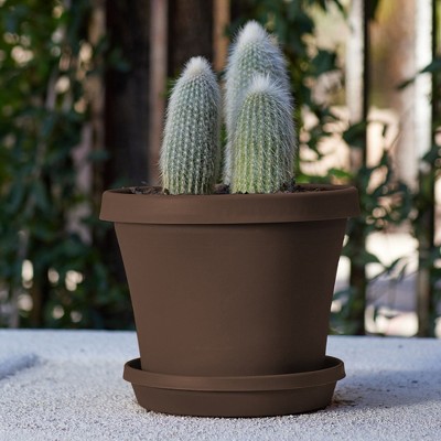 Bloem Terra 13"W x 10.75"H Gardening Pot Planter, Chocolate Brown (Saucer Sold Separately)