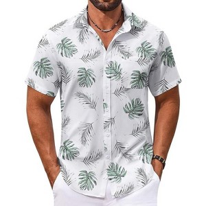 COOFANDY Men's Hawaiian Shirt Short Sleeve Casual Button Down Tropical Summer Beach Aloha Shirts - 1 of 4