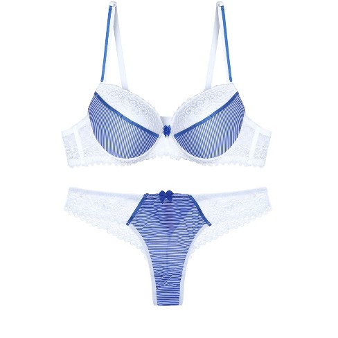 Agnes Orinda Women's Plus Size Underwire Lace Push-up Adjustable Straps Bra  And Panty Set : Target