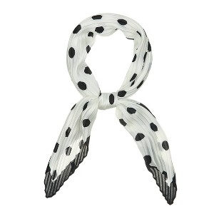 Allegra K Women's Polka Dot Pleated Neck Scarf Rhombus Handkerchief 40x18 inches(LxW) 1 Pc - 1 of 4