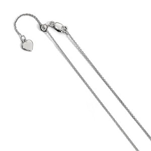 Black Bow Jewelry 1mm Rhodium Plated Sterling Silver Adj. Rolo Chain Necklace, 22 Inch - 1 of 4