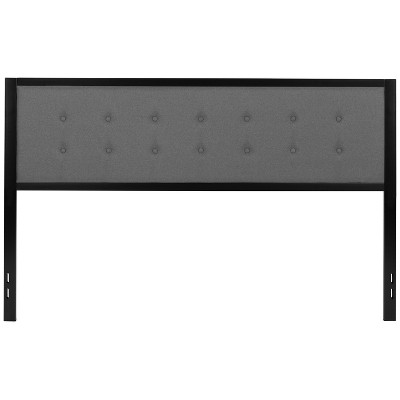 Bristol Dark Gray Tufted Upholstered King Metal Headboard