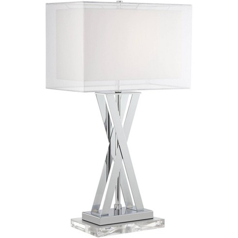 Tall chrome shop lamp