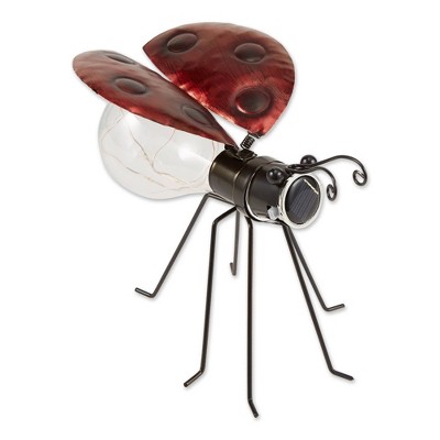 5.75" Iron Ladybug Solar Glow Bug - Zingz & Thingz