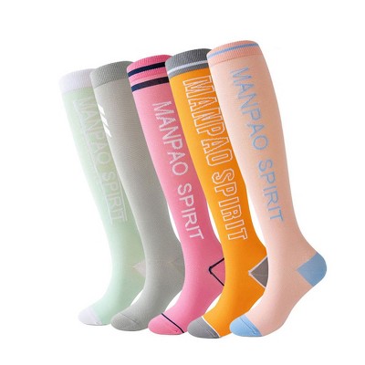 Boersma 5 Pairs Women’s Mid-Calf Compression Sports Socks – Supportive, Breathable & Cushioned for Running, Skipping, Fitness & Outdoor Activities