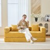 Chenille Folding Sofa Bed with Pillows - 6-in-1 Convertible Floor Couch & Sleeping Mattress with Removable Cover and Side Pocket - 3 of 4