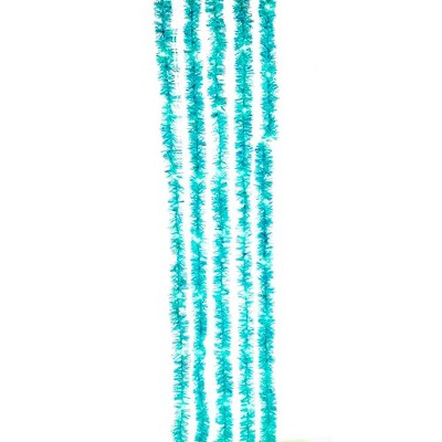 Kurt Adler 6.5' Teal Iridescent Tinsel Cascade Light Set