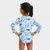 Toddler Girls' Long Sleeve Half Zip One Piece Rash Guard  - Cat & Jack™ - 2 of 3