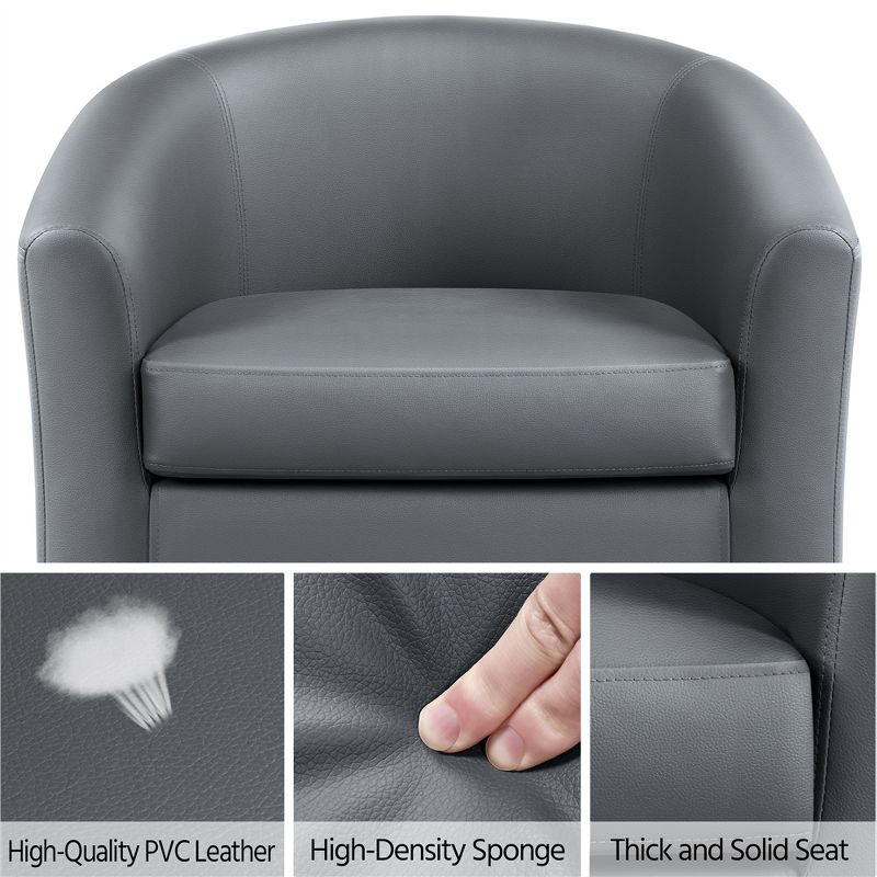 Yaheetech Faux Leather Accent Chair Armchair Club Chair For Living Room, 6 of 13