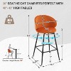 Bekrvio 30" Bar Height Stools - Swivel Velvet Barstools with Back, Modern Upholstered High Chairs for Kitchen Counter, Home Pub - 2 of 4