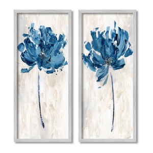 Stupell Industries Vivid Blue Abstract Flowers Rustic Florals, 24" x 10" - 1 of 4