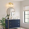 POWLIG 14-in 2-Light Modern Gold Dimmable Bathroom Vanity Light with Cone Clear Glass Shade - 3 of 4