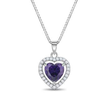 Girls' Royal CZ Heart Sterling Silver Necklace - In Season Jewelry