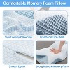 NewHome"2Pcs Memory Foam Neck Support Pillow for Pain Relief, Ergonomic Contour for All Sleep Positions"Blue&White - 4 of 4