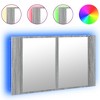 vidaXL LED Mirror Cabinet Grey Sonoma Engineered wood, Acrylic - 2 of 4