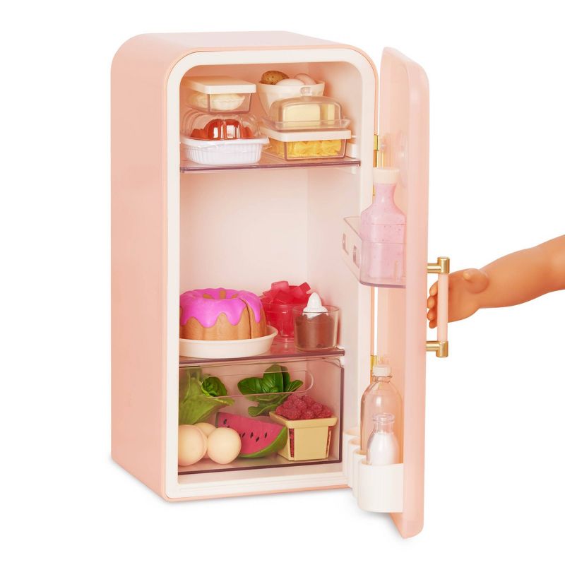Our Generation Perfectly Fresh Mini Fridge &#38; Play Food Accessory Set for 18&#34; Dolls, 3 of 8
