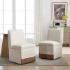 APRILSOUL 33.86“360 Degree Swivel Upholstered Dining Chairs Set of 2 Swivel Dining Room Chairs Kitchen Chairs Caster - 3 of 4