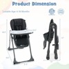 Infans Baby High Chair with 7 Height & 3 Footrest Adjustable Cup holder 2 Wheels Black - 2 of 4