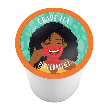 Crave Beverages Peppermint Flavored Tea Pods,Compatible Keurig 2.0 Brewers,40 count