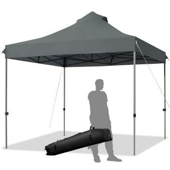 Costway 10' x 10' Portable Pop Up Canopy Event Party Tent Adjustable W/Roller Bag White/Blue/Grey