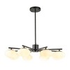 ALOADECOR Mid Century Modern Opal Glass Chandelier Classic Globe Pendant Light For Dining Room Living Room - 3 of 4