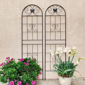 MOEPISY 2 Pack Metal Garden Trellis 71 inch x 19.7 inch Rustproof Trellis for Climbing Plants Black - 1 of 4