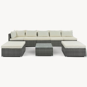 YOOCOZZ 8-Piece Patio Conversation Set with Cushions - 1 of 4