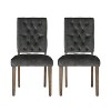Set of 2 Saltillo New Velvet Dining Chair Charcoal - Christopher Knight Home: Upholstered, Button Tufted - 2 of 4