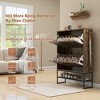 ZACHVO Shoe Storage Cabinet with 2 Flip Drawers & Bottom Rack, MDF Wood, Steel Legs, Adjustable Dividers – 31.5x9.45x44.1Inch, Rustic Brown - 4 of 4