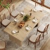 Modern 63" Farmhouse Dining Table for 6, Kitchen Table with Fluted Line for Dining Room, Living Room - 2 of 4