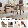 Dining Chair Set of 2, Linen Upholstered Dining Chair with Wood Legs,Wooden Kitchen Chair, Chairs with Cushions for Dining Room, Living Room - 3 of 4