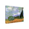 Trademark Fine Art-Vincent van Gogh 'Wheatfield with Cypresses' Canvas Art - 4 of 4