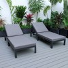 LeisureMod Chelsea Modern Outdoor Chaise Lounge Chairs with Black Frame - Set of 2 - 3 of 4