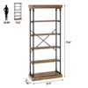 Industrial Bookshelf 6 Tier, Tall Bookcase with Metal Frame, Open Storage Rack for Bedroom Living Room Home Office, Rustic Style - 4 of 4