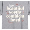 Women's - Instant Message - Beautiful Worthy Confident Loved Oversized Graphic T-Shirt - 2 of 4