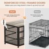 Akoasm iron frame Furniture style dog crate with side openings-Grey - 2 of 4