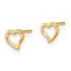 Black Bow Jewelry Kids 5mm Asymmetrical Open Heart Post Earrings in 14k Yellow Gold - 2 of 4