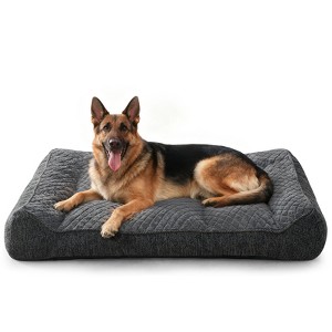 Luxury Orthopedic Dog Bed with Rabbit Fur Fleece, Double Mixed Shredded Foam Support, Machine Washable Pet Sofa - 1 of 4