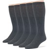 Men Diabetic Non-Binding Cotton Socks - Mid Calf - Patterned Solid 5 Pack Large/XL - Black, Brown, Dark Grey, Khaki | 7BIGSTARS KINGDOM - 2 of 4