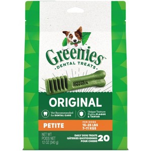 Greenies Petite Chewy Dental Dog Treats Original Chicken - 12oz/20ct - 1 of 4