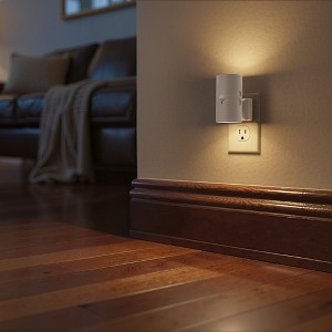 YANSUN 2-Pack 1W Plug-in Light-Controlled Night Light, Black, 3-Level Dimming, 2700K Warm Light, U.S. Two-Prong Plug - 1 of 4