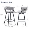 white 4-pack swivel bar stools with breathable cotton-linen cushions and rust-proof electroplated metal frames. - 3 of 4