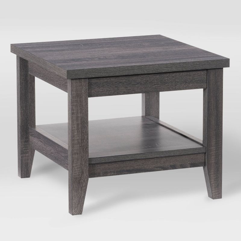 Hollywood Side Table with Shelf Dark Gray - CorLiving, 3 of 9