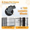 FDW 36/42/48 Inch Dog Crate Heavy Duty Dog Kennel Indoor Outdoor Metal Dog Cage with Removable Pan and Lockable Wheels Pet Playpen for Training - 4 of 4